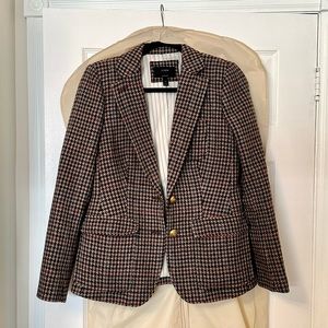 J. CREW Rhodes Houndstooth Wool Plaid Blazer Style F5456 Size 06